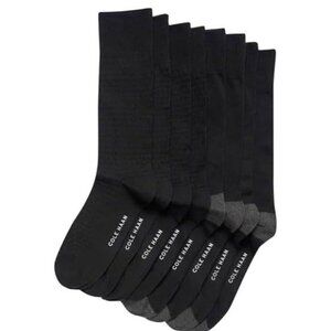 Cole Haan Men’s Black Casual Dress Crew Socks - 8 pairs - Shoe Size 7-12 - NWT